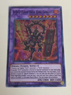 Yugioh D/D/D Flame High King Genghis x 3 - 1st Edition Super Rare NM - Free Holo - Image 4