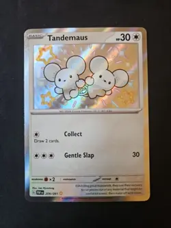 Tandemaus 209/091 Baby Shiny Paldean Fates Pokemon Card NM Condition - Image 1