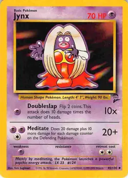 Jynx 45/130 Uncommon Base Set 2 Pokemon LP - Image 1
