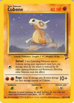 Cubone 70/130 Common Base Set 2 Pokemon LP - Image 1