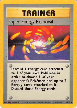 Super Energy Removal 79/102 Rare Base Set Pokemon HP/DMG - Image 1