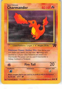 Charmander 50/82 Common Team Rocket Pokemon HP/DMG - Image 1