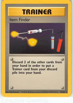 Item Finder 74/102 Rare Base Set Unlimited Pokemon LP Kinebuchi - Image 1