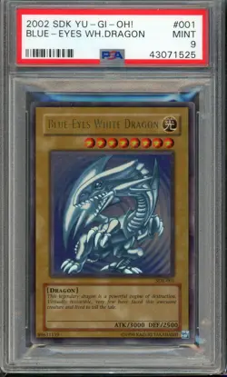 2002 Yu-Gi-Oh! #001 Blue-Eyes White Dragon PSA 9 - Image 2