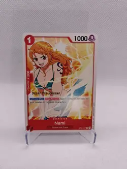 2022 One Piece Super Pre-Release Nami Gold Stamp ST01-007 EN Card 1st Set NM - Image 1