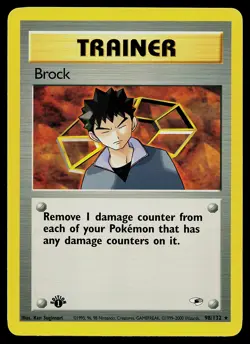 Pokemon Card - Brock Gym Heroes 98/132 Rare 1st Edition - Image 1