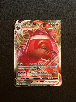 Gengar VMAX 157/264 Fusion Strike Ultra Rare Holo Pokemon Card read description - Image 1
