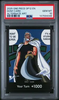 2025 One Piece EN OP12 DON CARD Alternate Art PSA 10 GEM MINT 💎 - Image 1