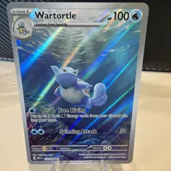 Pokemon TCG Wartortle 171/165 SV 151 Illustration Rare Full Art Holo ENG 2023 - Image 1