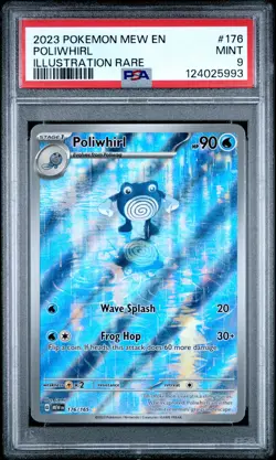 2023 POKEMON MEW EN-151 ILLUSTRATION RARE #176 POLIWHIRL PSA 9 - Image 1