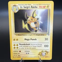 Lt. Surge’s Raichu 28/132 Gym Heroes Pokemon TCG Unlimited Rare LP WOTC - Image 1