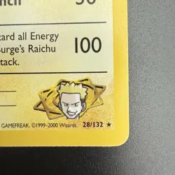 Lt. Surge’s Raichu 28/132 Gym Heroes Pokemon TCG Unlimited Rare LP WOTC - Image 4