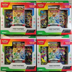 POKEMON FIRST PARTNER ILLUSTRATION COLLECTION SERIES 1 BOX LOT OF 4 SEALED BOXES - Image 1