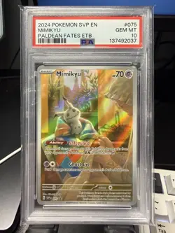 PSA 10 | 2024 Pokemon Mimikyu Paldean Fates ETB Promo #075 - Image 1