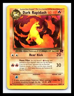 💥 Dark Rapidash # 44/82 Team Rocket Set Non Holo Pokemon 2000 Vintage - Image 1