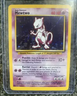 Pokemon TCG Mewtwo Base Set 10/102 Holo Unlimited Holo Rare NM - Image 2