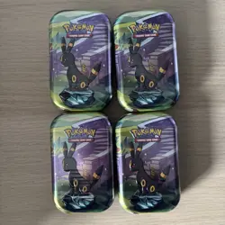 Pokemon TCG - Set Of 4 Prismatic Evolutions Umbreon Mini Tins - Factory Sealed - Image 1