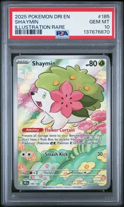 Pokemon Destined Rivals #185 Shaymin – Illustration Rare PSA 10 Gem Mint (2025) - Image 1