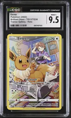 Pokemon English Eevee TG11/TG30 2022 Brilliant Stars Trainer Gallery Holo - Image 1