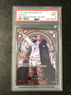 PSA 9 ⭐ SHANKS #4 (OP09-004) SP SILVER – 3RD ANNIVERSARY – OP13 JAPANESE - Image 1