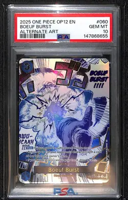 One Piece Boeuf Burst Alternate Art OP12-060 PSA 10 - Image 1