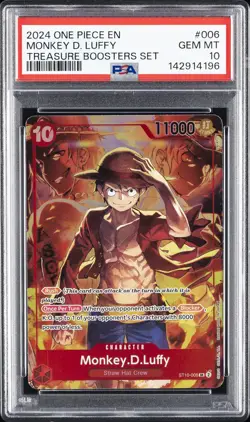 2024 ONE PIECE PROMOS TREASURE BOOSTERS SET #006 MONKEY D. LUFFY PSA 10 - Image 1