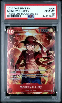 2024 ONE PIECE PROMOS TREASURE BOOSTERS SET #006 MONKEY D. LUFFY PSA 10 - Image 1