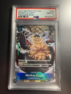 2025 ONE PIECE OP13-CARRYING ON HIS WILL TREASURE RARE MONKEY D. LUFFY PSA 10 - Image 1