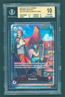 2025 ONE PIECE PROMOS #001 SHANKS PSA MAGAZINE EXCLUSIVE BGS 10 - Image 1