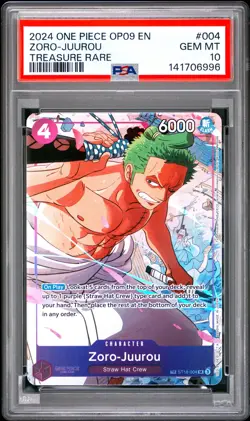 Zoro-Juurou PSA10 2024 One Piece Op09-Emperors Treasure Rare #004 - Image 1