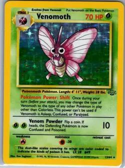 Venomoth 13/64 Holo Jungle - Pokemon Card - LP - Image 1