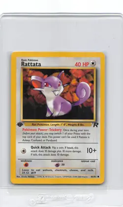 Rattata 66/82 - 1st Edition - TEAM ROCKET - VINTAGE WOTC POKEMON CARD - NM/LP - Image 1