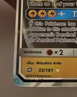 Pokemon Pikachu & Zekrom GX TCG Card 33/181 Sm-Team Up Tag Team - Image 4