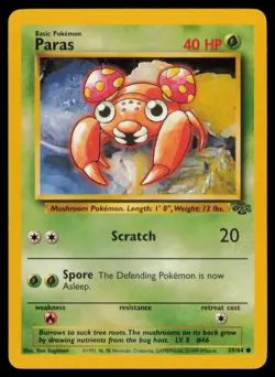 Paras 59/64 Common Jungle Pokemon Unlimited Near Mint - Image 1
