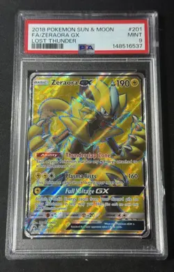 Pokemon Zeraora GX 201/214 Lost Thunder Ultra Rare Full Art Holo PSA 9 190 HP - Image 1