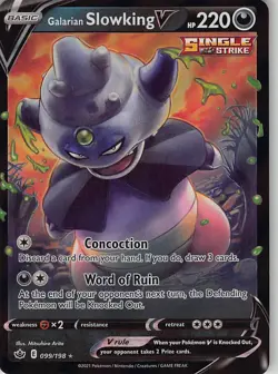 Galarian Slowking V 099/198 Holo V Rare Chilling Reign Pokemon Near Mint - Image 1