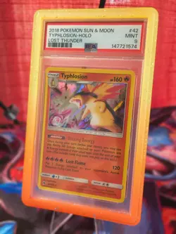 Pokemon Typhlosion 42/214 - PSA 9 - Lost Thunder LOW POP - Image 1