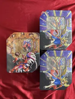 Pokemon Slashing Legends Tin Zacian Ex & Koraidon 3 Tins Available - Image 1