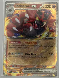 The Pokemon Company Incineroar ex 034/162 SV05 Holo Double Rare HP320 EN - Image 1