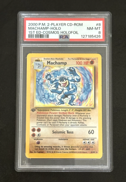 PSA 8 💎 MACHAMP 1ST EDITION HOLO - 2000 POKEMON 2 PLAYER CD-ROM PROMO VINTAGE - Image 1