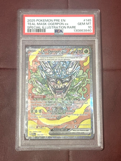 PSA 10 💎 OGERPON TEAL MASK EX #145 SIR 2024 POKEMON PRISMATIC EVOLUTIONS - Image 1