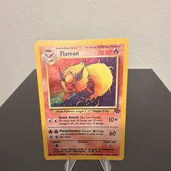 Pokemon TCG Flareon 3/64 Jungle Unlimited Holo Rare 1999 English 70 HP - Image 1