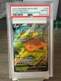 Pokemon TCG Charizard v SWSH260 Sword & Shield Promo PSA 10 Gem Mint - Image 1