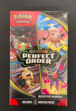 Pokemon TCG: Mega Evolution-Perfect Order Booster Bundle (6 Packs) New Sealed - Image 1
