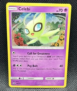 Pokemon TCG Celebi SM224 Black Star Promo Cosmos Holo LP+ - Image 1
