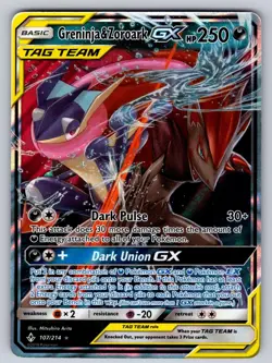 Greninja & Zoroark GX 107/214 Holo GX Rare Unbroken Bonds Pokemon Near Mint - Image 1
