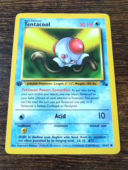 Pokemon Fossil 1st Edition Tentacool 56/62 Non Holo - Image 1