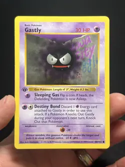 Pokemon TCG Gastly 050/102 Base Set (Shadowless) 1st Edition LP - Image 1