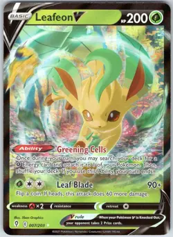 Leafeon V 007/203 Holo V Rare Evolving Skies Pokemon NM - Image 1