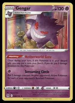 Pokemon Cards Gengar 066/196 Lost Origin Holo Rare NM - Image 1